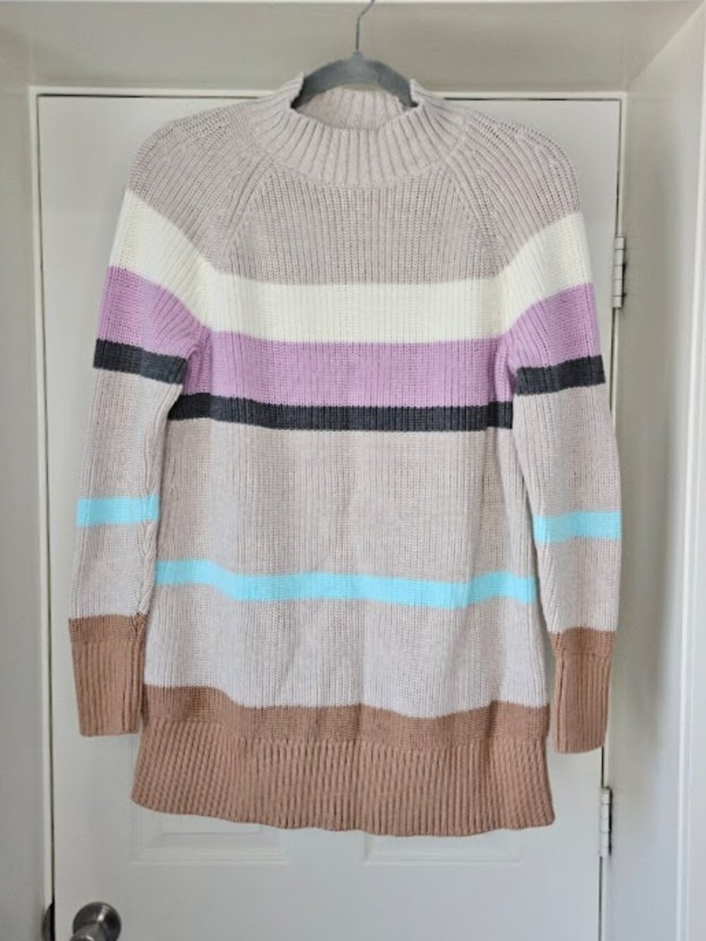 Lands' end colorblock Y2K stripe knit sweater 2000s 90s pullover colorful small